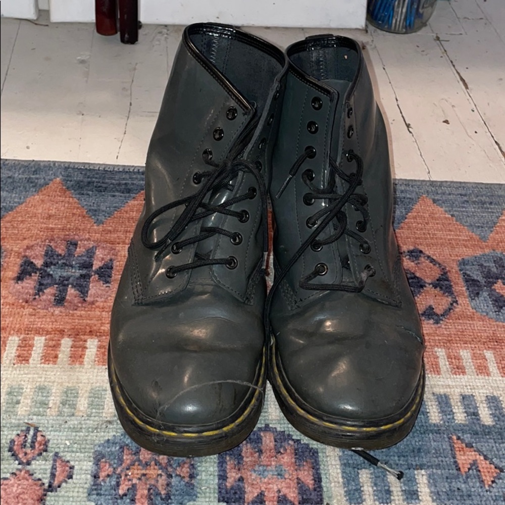 Unique Dark Grey Doc Martins